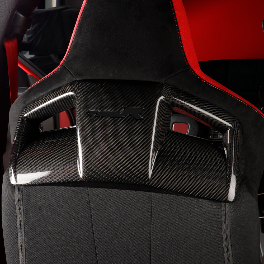 Dry Carbon Fiber Backseat Cover Seat Backrest Trim Fit for Civic Type R FL5