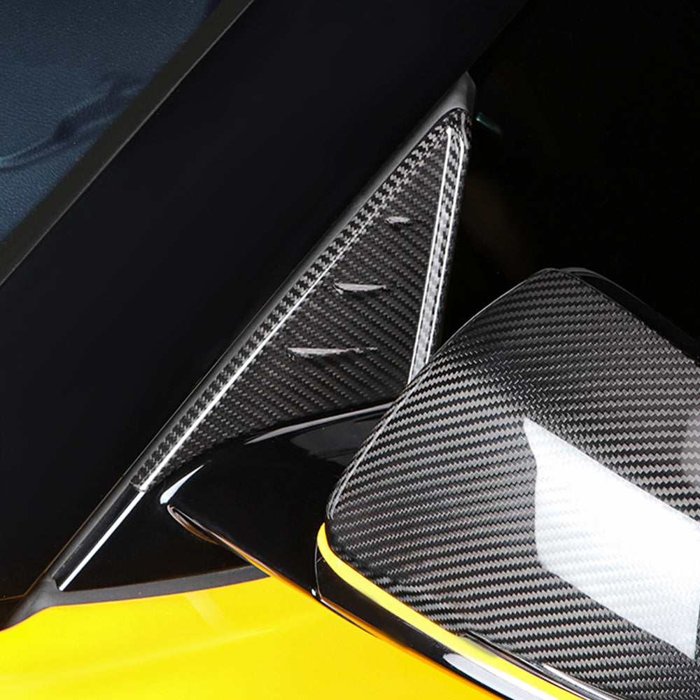 2pcs Real Carbon Fiber Wind Deflectors Fit For Toyota Supra GR A90 MK5 2019-2024