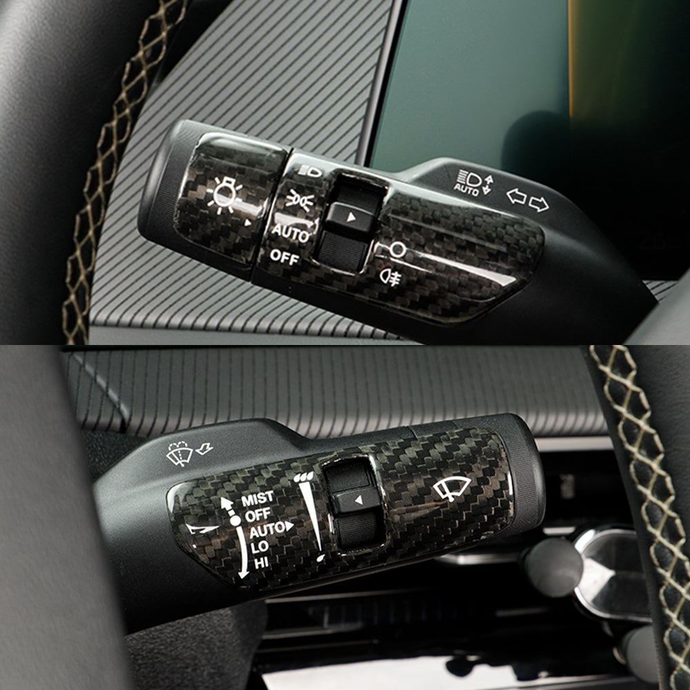 3pcs Matte Carbon Fiber Turn Signal Switch Panel Trims For KIA EV6 GT GT Line