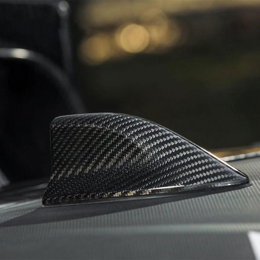 1pcs Gloss Carbon Fiber Shark Fin Antenna Cover For Toyota GR Corolla/GR Yaris