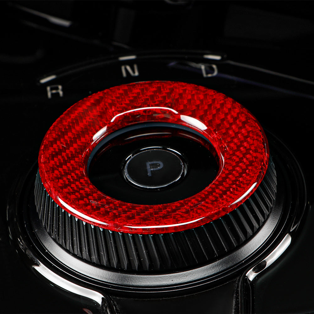 Gloss Black Carbon Fiber Gear Shift Knob Switch Cover for KIA EV6(2021-2024)