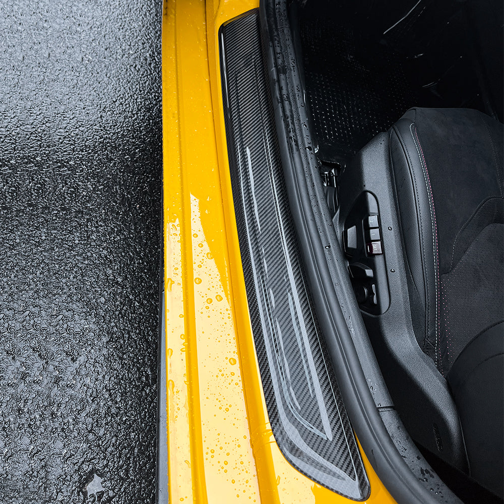 2pcs Dry Carbon Fiber Door Sill Trim Door Pedal Cover Fit Supra GR A90 MK5 2019+