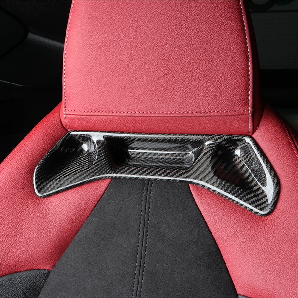 Have one to sell? Sell now 2pcs Dry Carbon Fiber Seat Headrest Trim Cover Fit For Supra A90 MK5 2019-2024