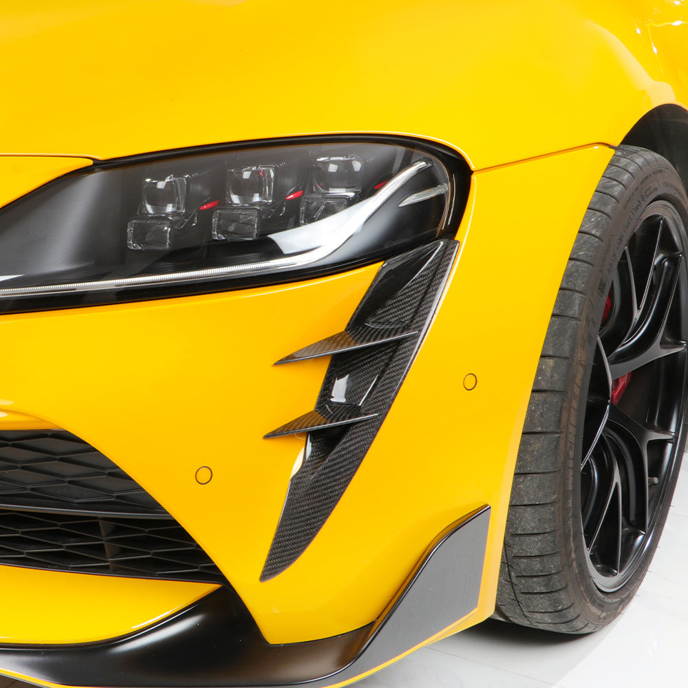 2pcs Carbon Fiber Front Fog Light Cover Front Bumper Spoiler for Supra A90 MK5