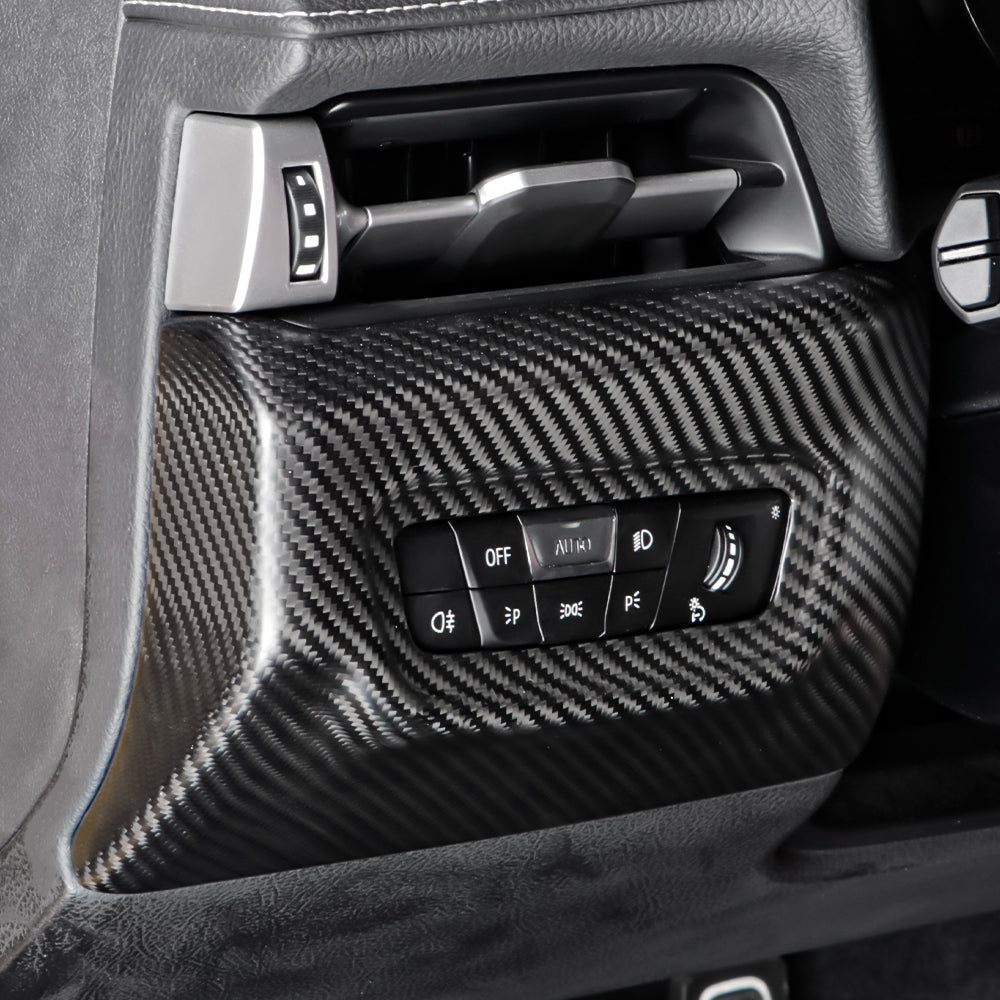 Dry Carbon Fiber Headlight Power Switch Panel Cover For GR Supra A90 MK5(LHD)
