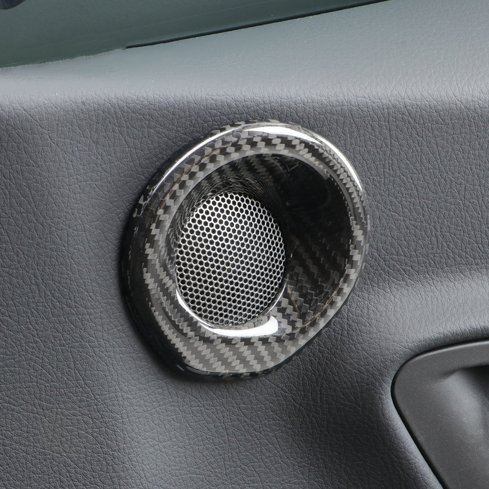 2pcs Dry Carbon Fiber Car Door Audio Speaker Cover Trim Fit For GR Supra MK5 A90