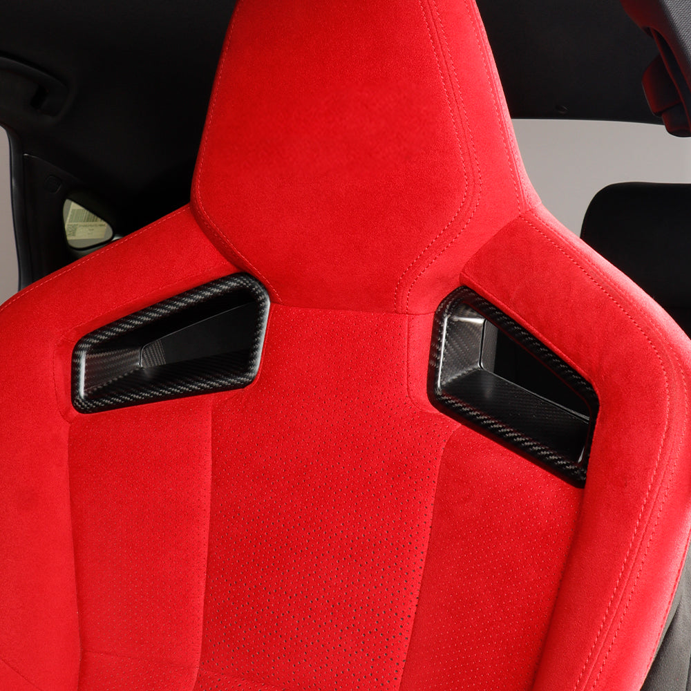 Dry Carbon Fiber Backseat Cover Seat Backrest Trim Fit for Civic Type R FL5