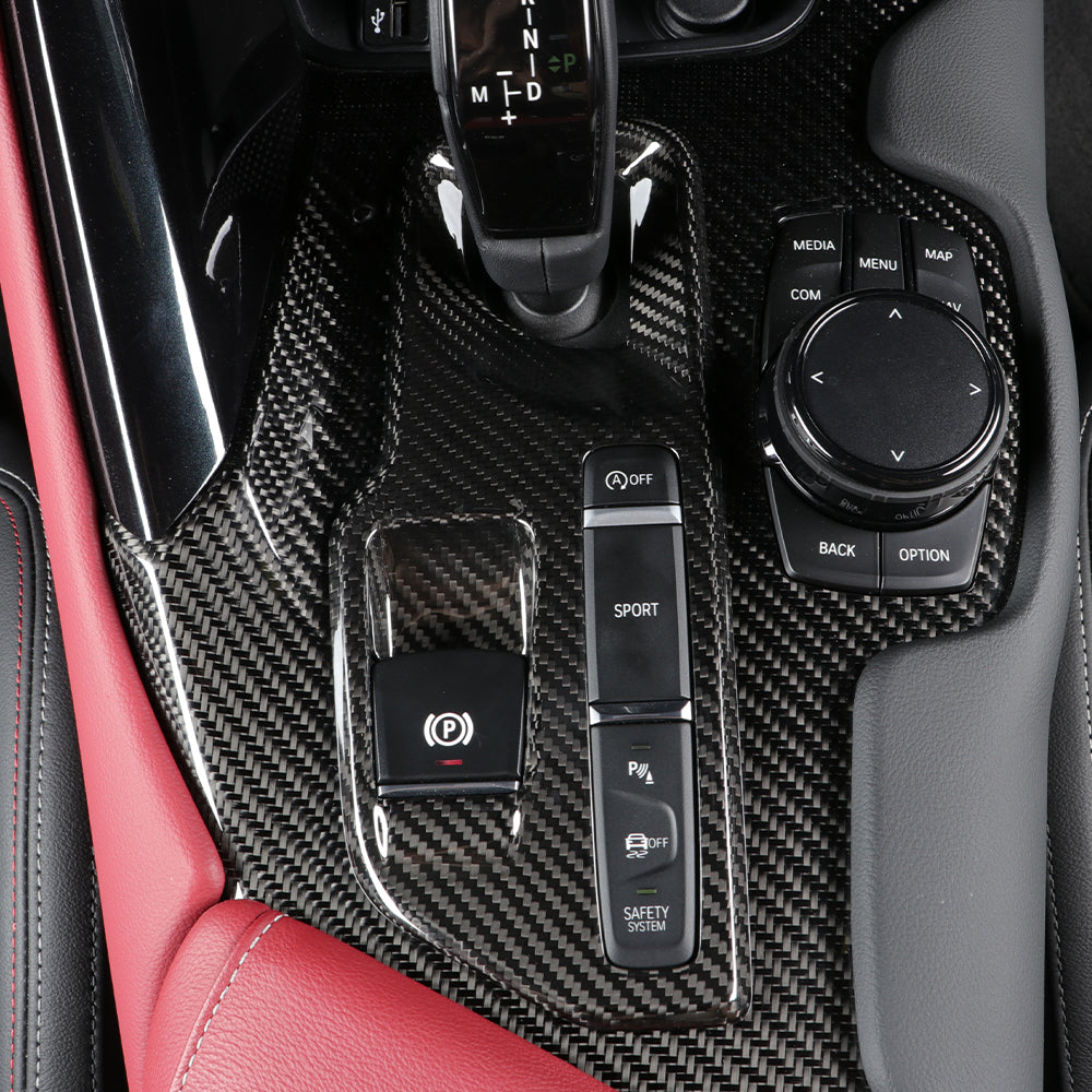 1pcs Real Carbon Fiber Gear Shift Panel Trim For GR Supra A90 MK5 2019+ (LHD)
