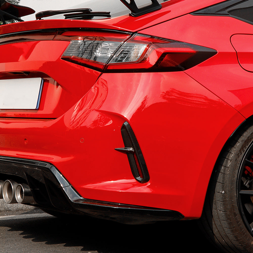 2pcs Carbon Fiber Rear Bumper Diffuser Spoiler for Honda Civic 11th Type R FL5
