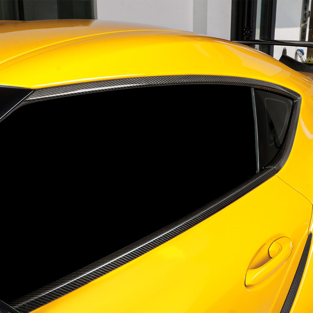 6pcs Dry Carbon Fiber Window Molding Trim For Toyota Supra MK5 A90 2019-2025