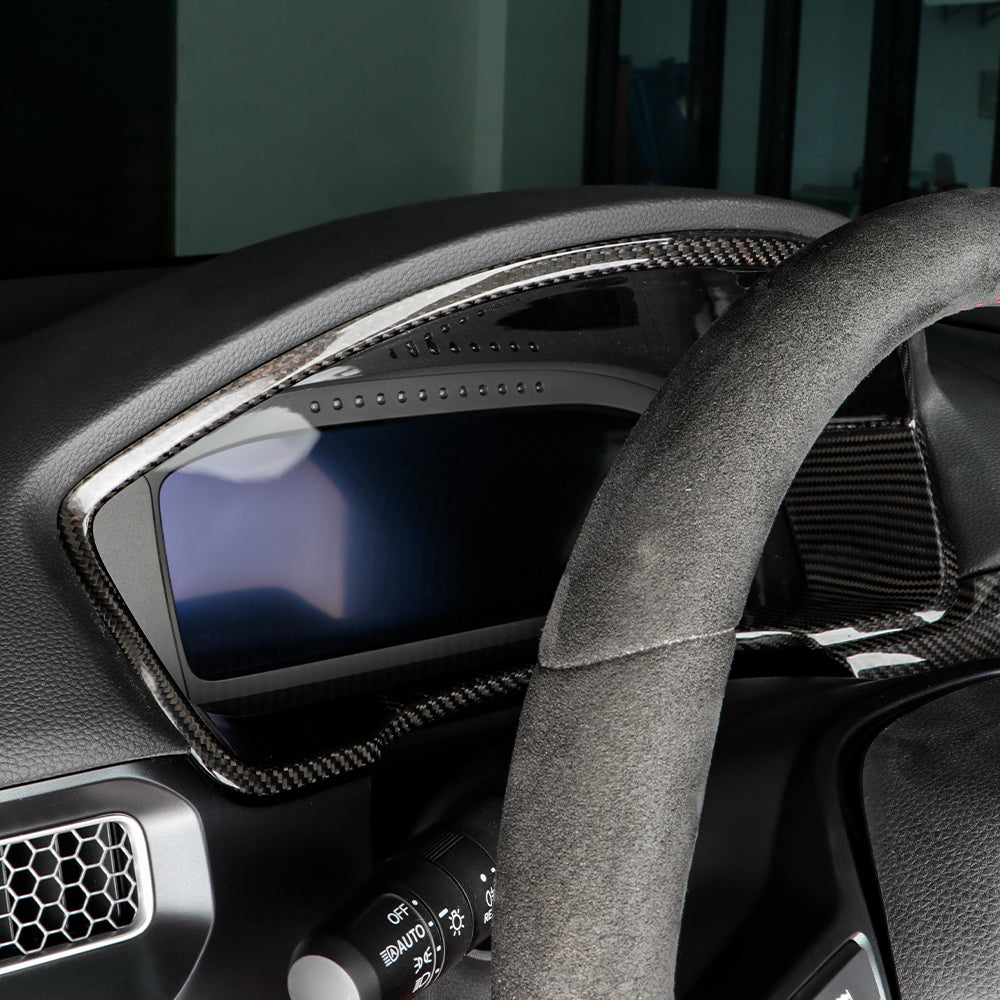 1pcs Gloss Carbon Fiber Instrument Panel Frame Cover Trim For Honda Type R FL5