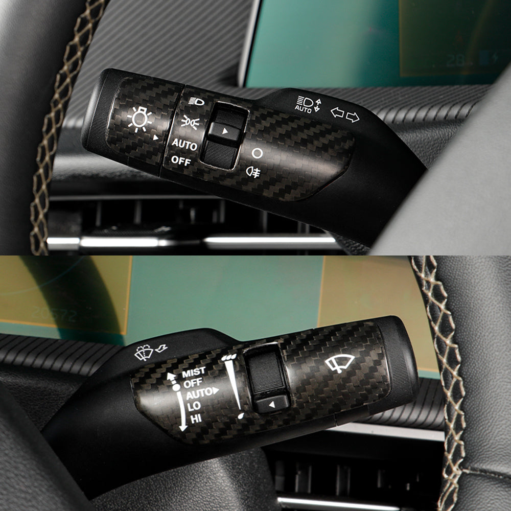 3pcs Matte Carbon Fiber Turn Signal Switch Panel Trims For KIA EV6 GT GT Line