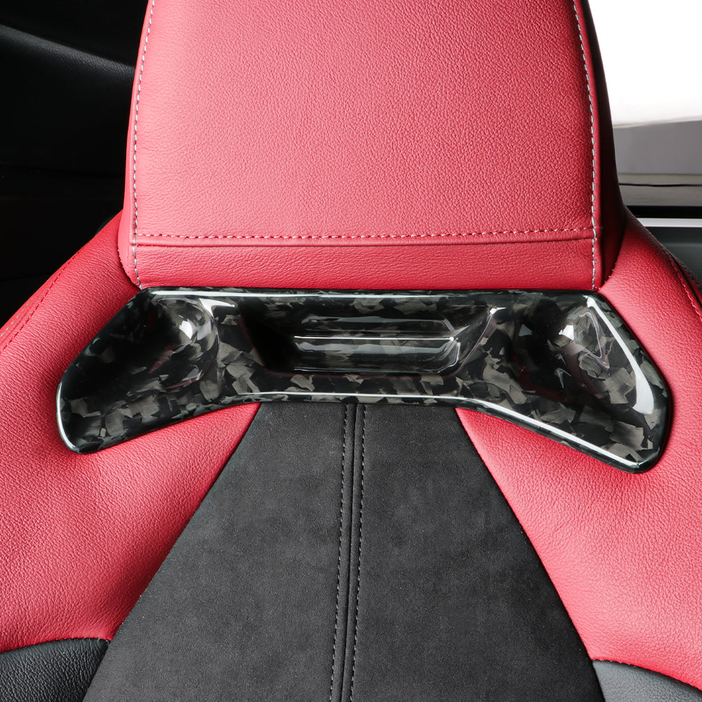 Have one to sell? Sell now 2pcs Dry Carbon Fiber Seat Headrest Trim Cover Fit For Supra A90 MK5 2019-2024