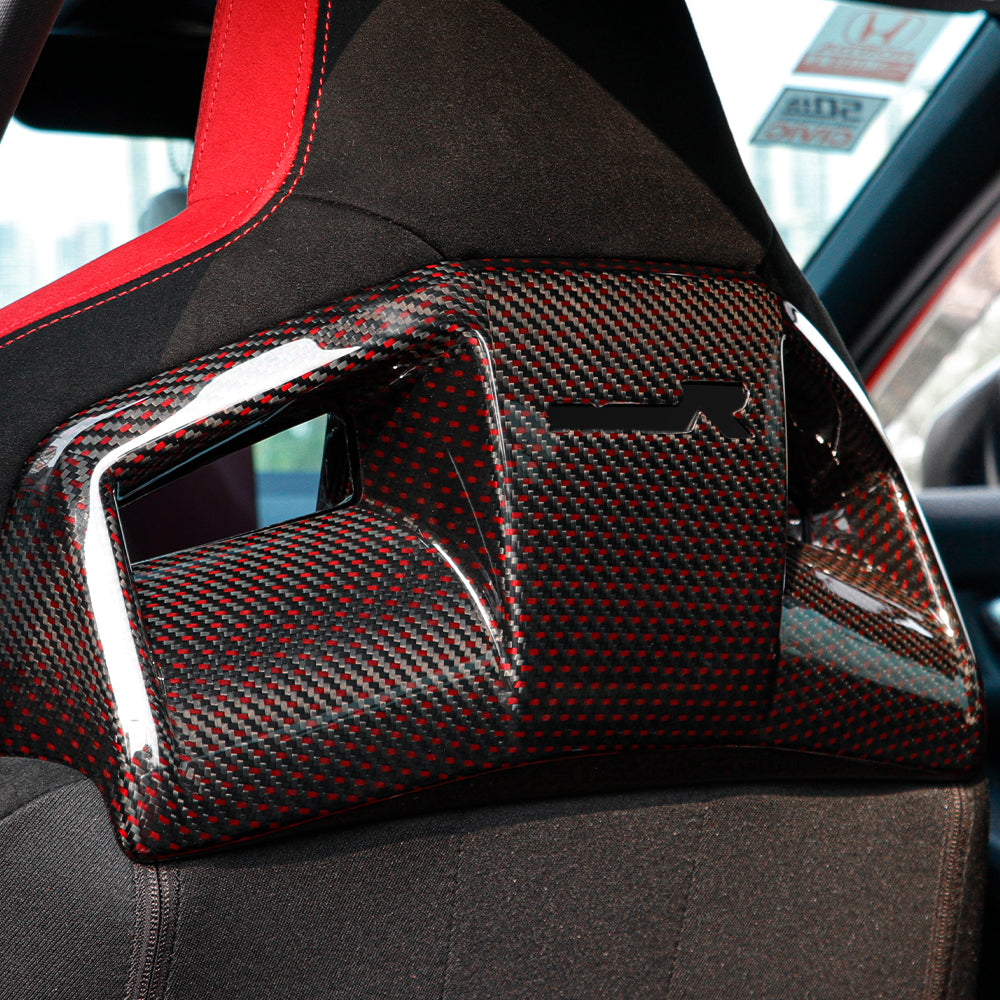 Dry Carbon Fiber Backseat Cover Seat Backrest Trim Fit for Civic Type R FL5