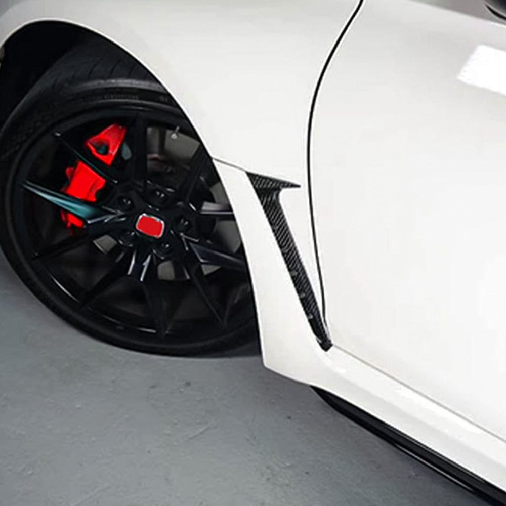 2pcs Matte Carbon Fiber Side Fender Cover Trim For 11th Civic Type R FL5 2023+