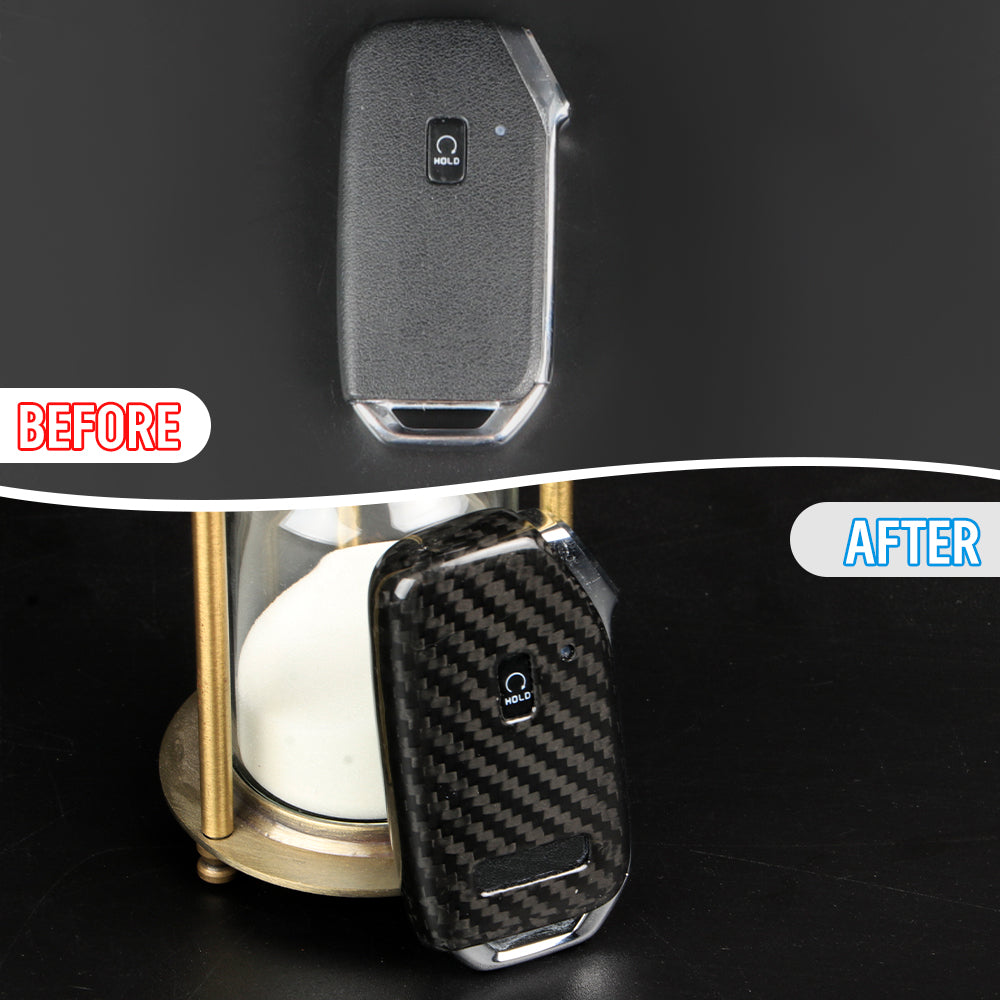 1pcs Real Carbon Fiber Key Fob Case Cover Protector Shell for Kia EV6 2021+