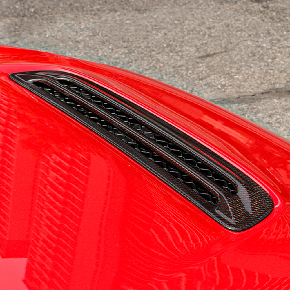 Carbon Fiber Front Hood Air Intake Grille Cover Fit For 11th Gen Civic TypeR FL5 (2023+) Type r Hood Vent Fender Intake Grille Cars Bonnet Air Flow Intake Cover(Bright black)