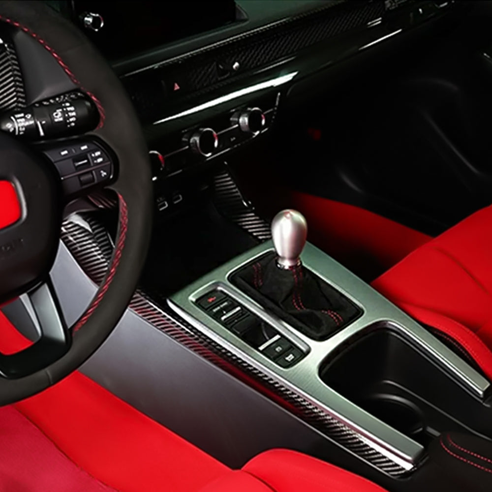 3pcs Matte Carbon Fiber Central Console Side Trim For Honda Civic Type R FL5 23+