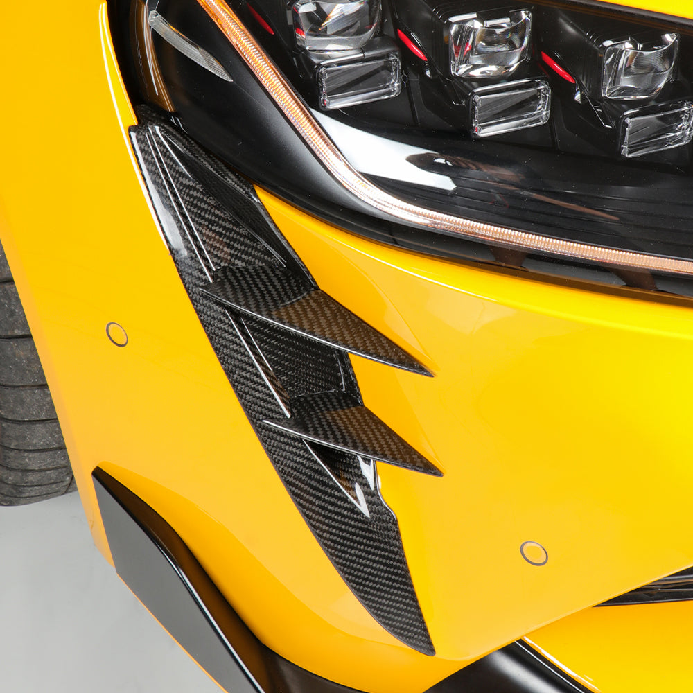 2pcs Carbon Fiber Front Fog Light Cover Front Bumper Spoiler for Supra A90 MK5