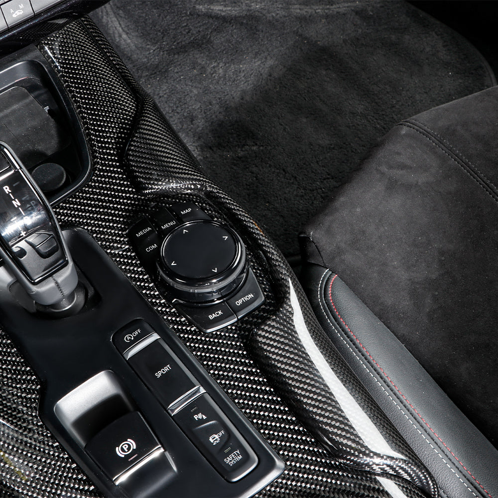 Dry Carbon Fiber Console Gear Shift Frame Side Cover Fit For Supra A90 MK5(LHD)