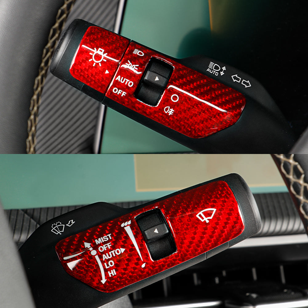 3pcs Matte Carbon Fiber Turn Signal Switch Panel Trims For KIA EV6 GT GT Line