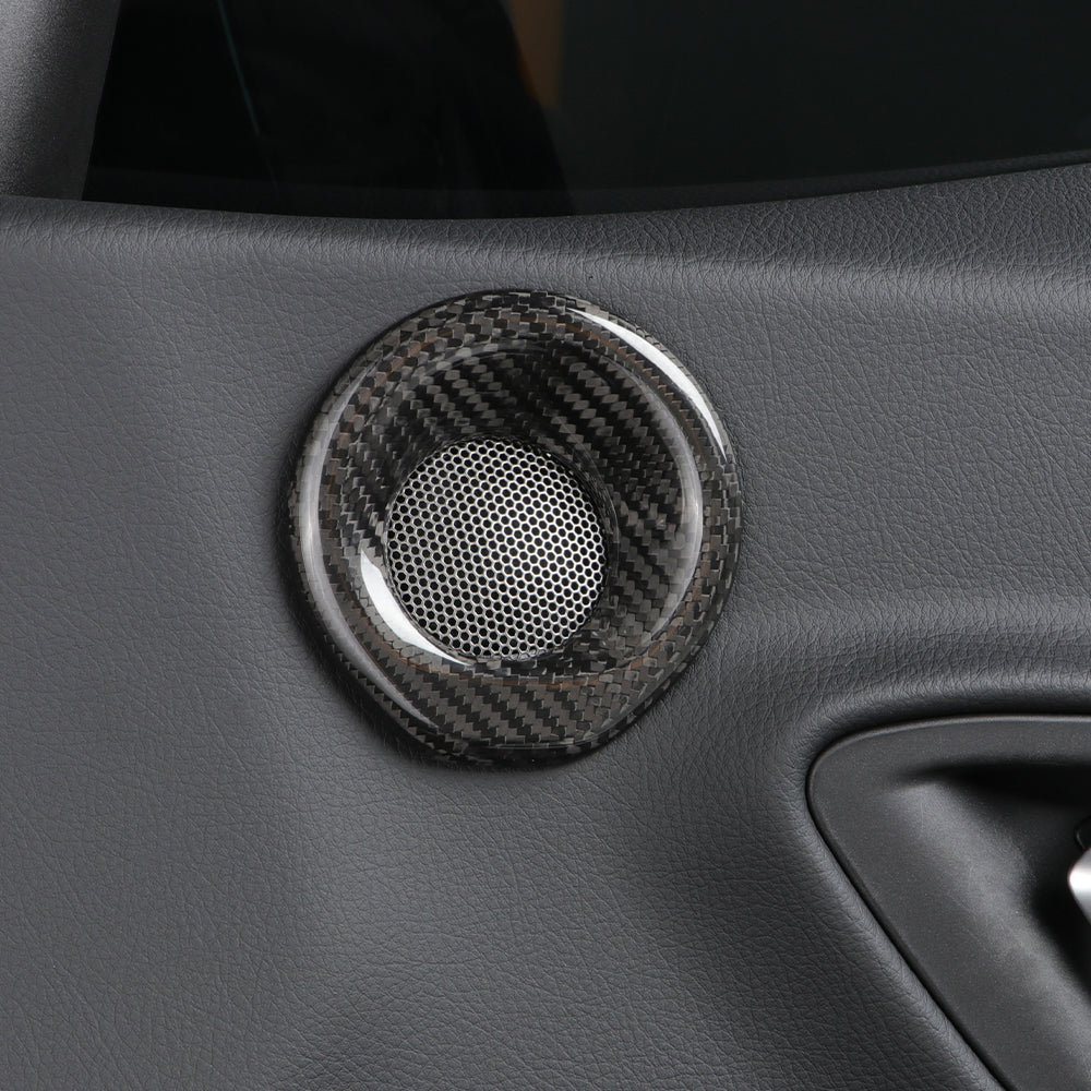 2pcs Dry Carbon Fiber Car Door Audio Speaker Cover Trim Fit For GR Supra MK5 A90