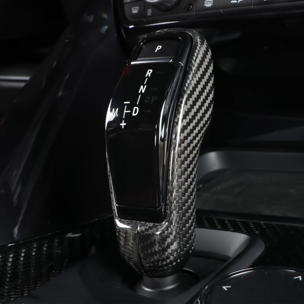 1pcs Real Carbon Fiber Gear Shift Knob Cover Trim Fit For GR Supra MK5 A90 2019+