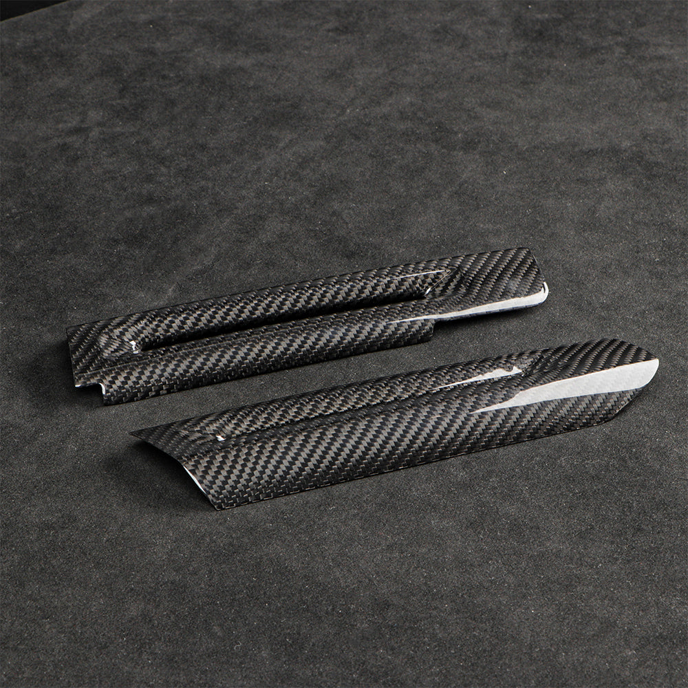 2pcs Dry Carbon Fiber Inner Door Handle Panel Cover For Ford Mustang S650 2024+