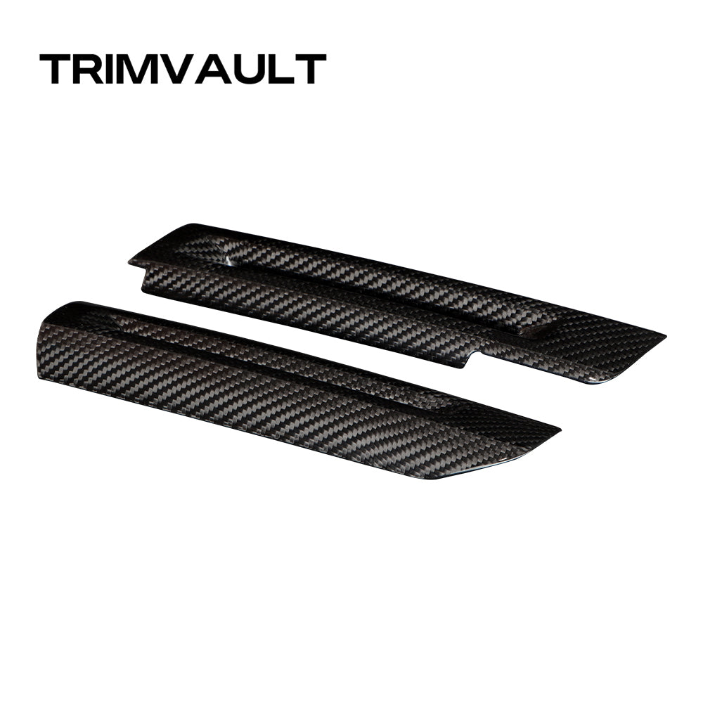 2pcs Dry Carbon Fiber Inner Door Handle Panel Cover For Ford Mustang S650 2024+