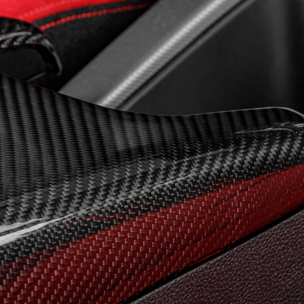 1pcs Real Carbon Fiber Armrest Box Panel Cover For Honda Civic Typer FL5 2023+