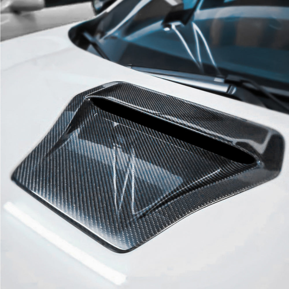Real Carbon Fiber Hood Scoop Air Intake Vent Cover For Honda Civic Type R FK8