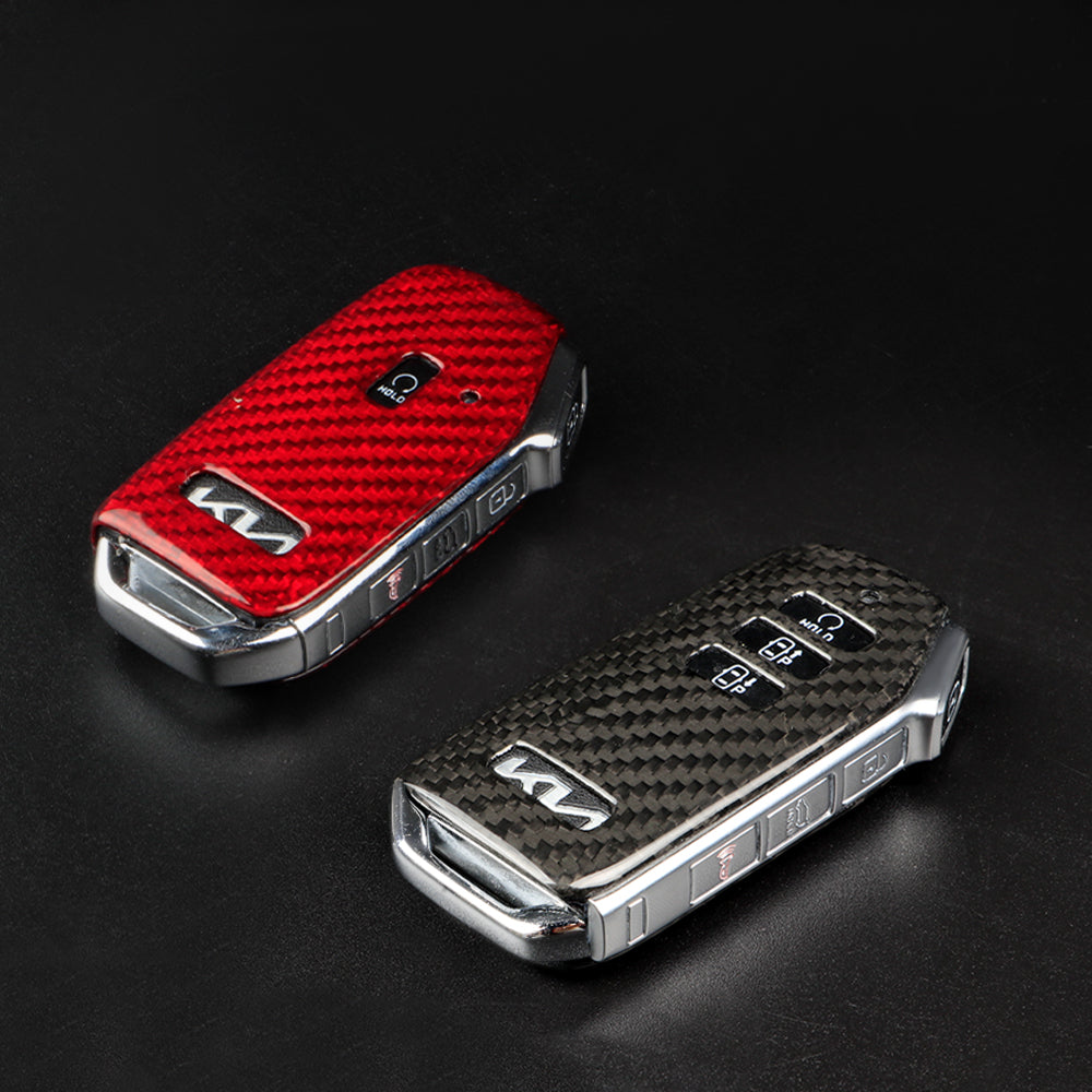 1pcs Real Carbon Fiber Key Fob Case Cover Protector Shell for Kia EV6 2021+
