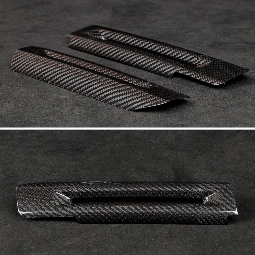 2pcs Dry Carbon Fiber Inner Door Handle Panel Cover For Ford Mustang S650 2024+