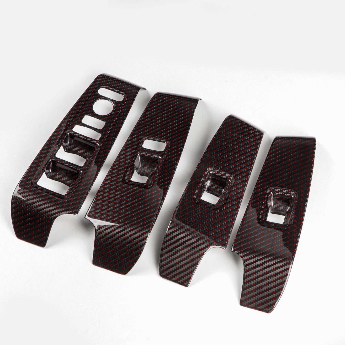 4pcs Real Carbon Fiber Window Lift Button Panel Cover For Honda Civic Type R FL5