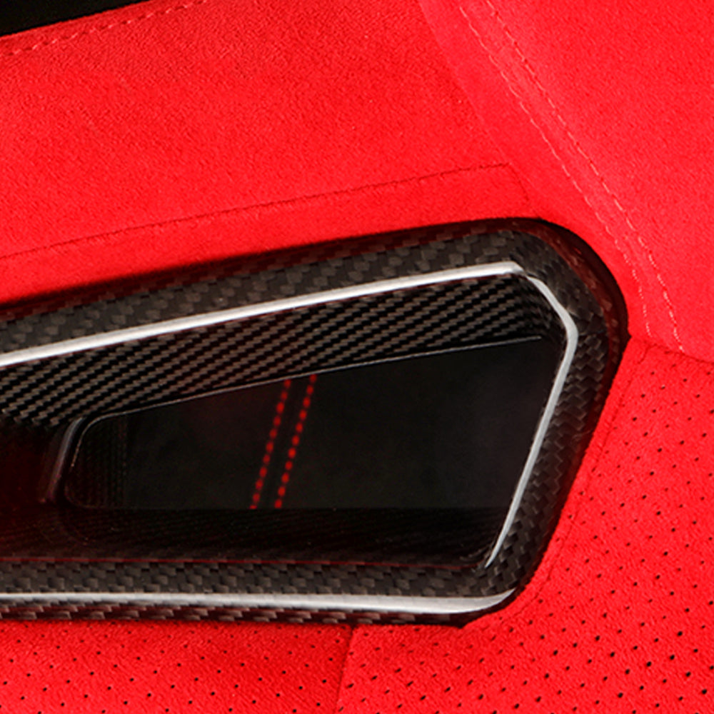 Dry Carbon Fiber Backseat Cover Seat Backrest Trim Fit for Civic Type R FL5