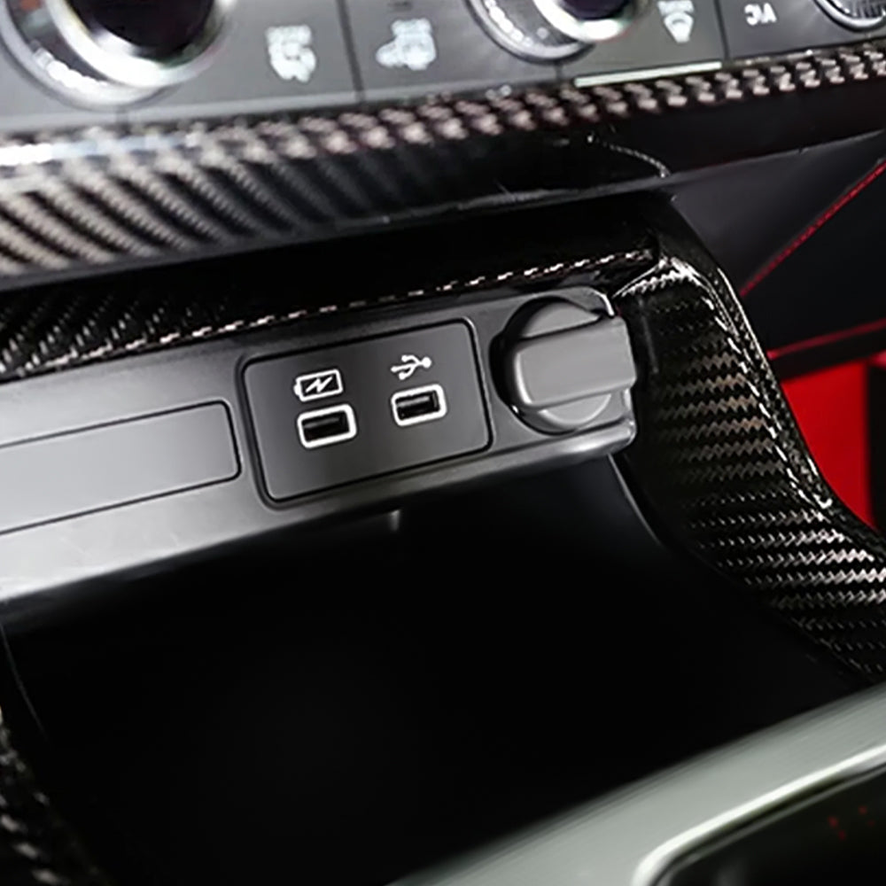 3pcs Matte Carbon Fiber Central Console Side Trim For Honda Civic Type R FL5 23+
