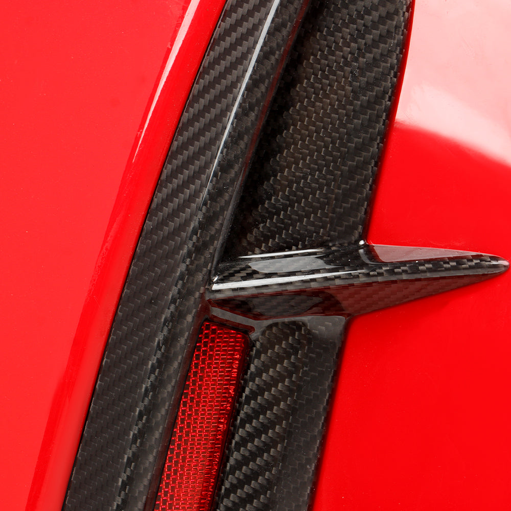 2pcs Carbon Fiber Rear Bumper Diffuser Spoiler for Honda Civic 11th Type R FL5