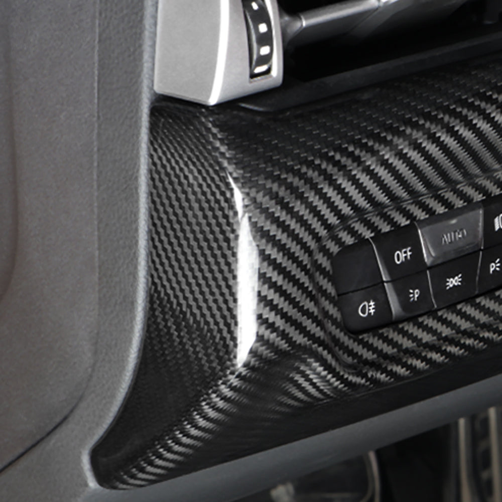 Dry Carbon Fiber Headlight Power Switch Panel Cover For GR Supra A90 MK5(LHD)