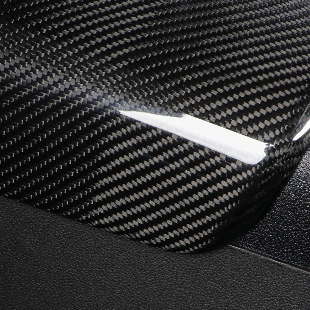 Real Carbon Fiber Central Control Armrest Box Cover Stickers for Toyota GR Supra A90 Central Control Armrest Box Storage Cover Car Interior Accessories (Style-1 for Left Drive)