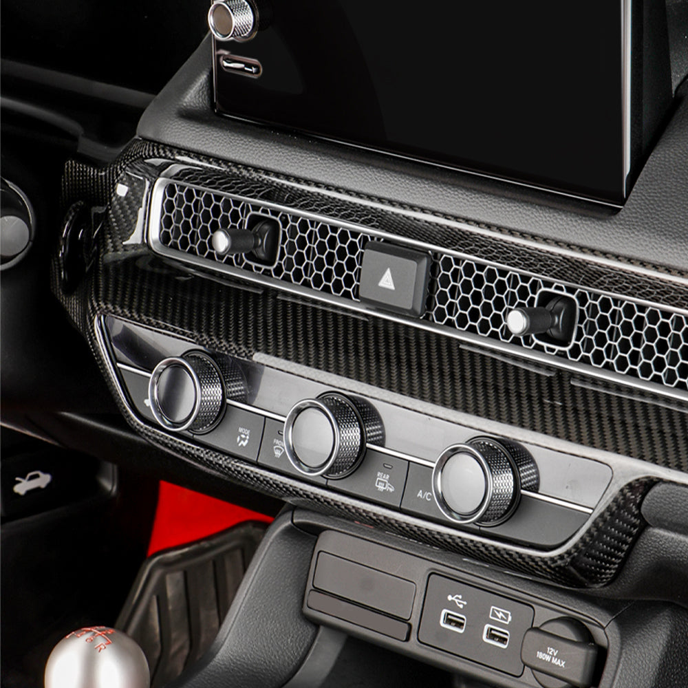 2pcs Gloss Carbon Fiber Dashboard Panel Trim Cover For Civic Type R FL5 (LHD)