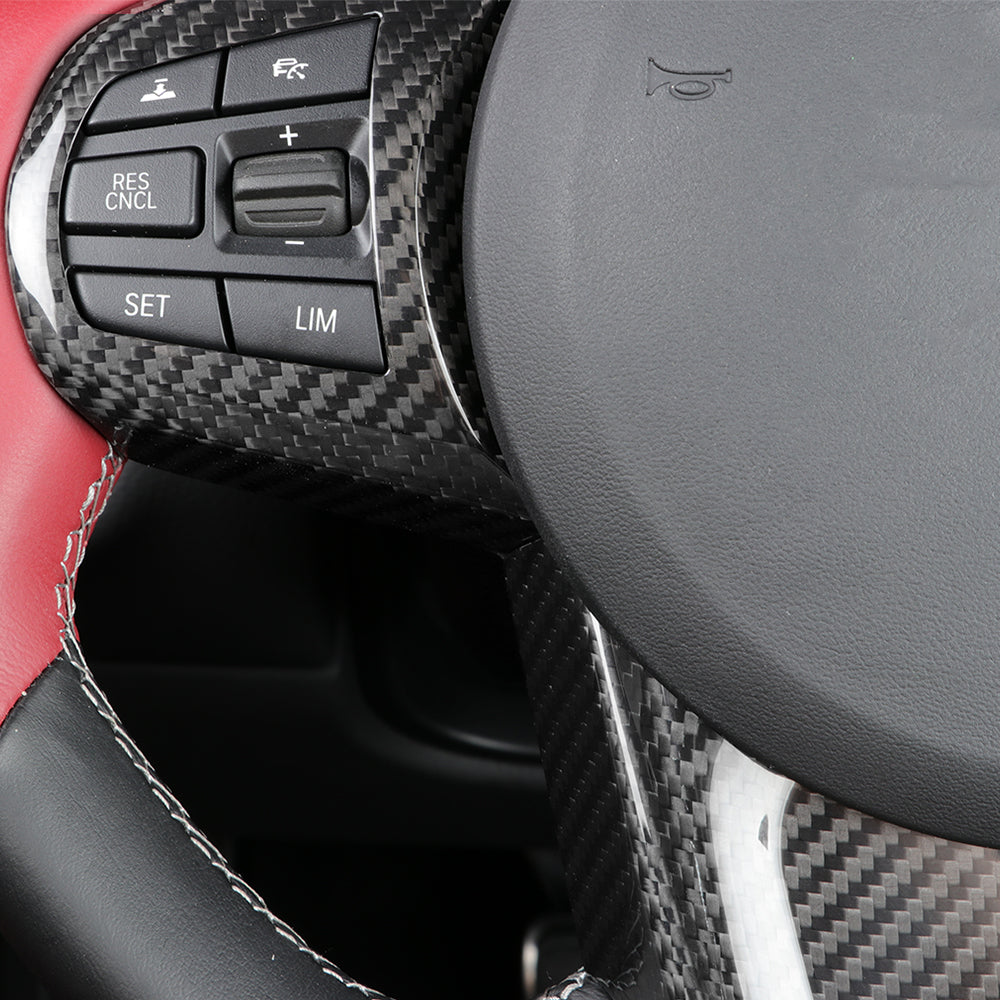 1pcs Dry Carbon Fiber Steering Wheel Panel Cover For GR Supra MK5 A90 2019+