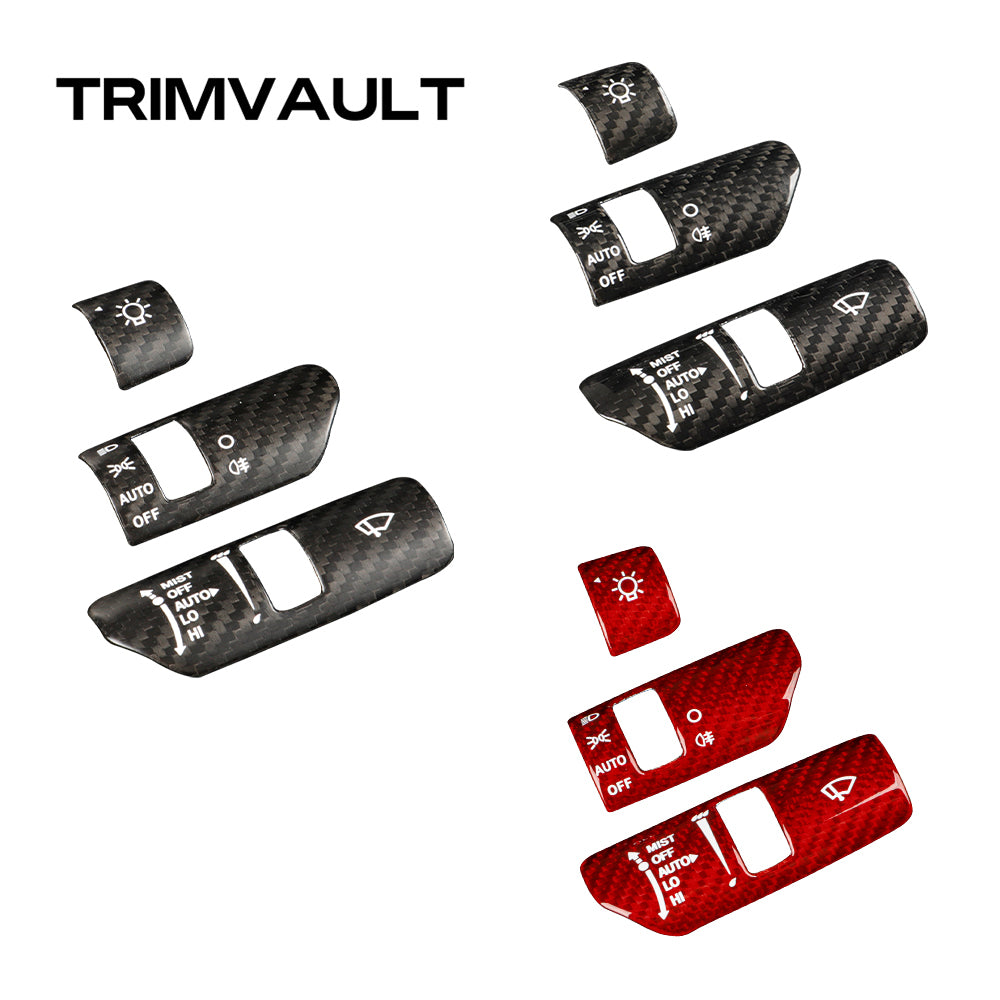 3pcs Matte Carbon Fiber Turn Signal Switch Panel Trims For KIA EV6 GT GT Line
