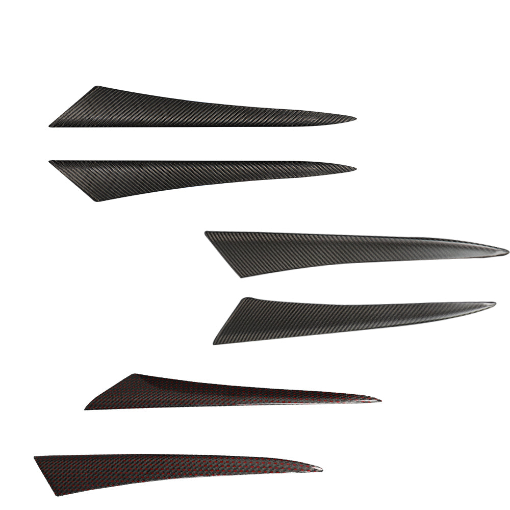 2Pcs Real Carbon Fiber Front Headlight Eyebrow Cover Trim Fit for 11th Gen Civic Type r FL5 Typer Front Fog Light Lamp Eyelid Molding Cover Headlights Trim Frame Decoration Patch (Bright Black)