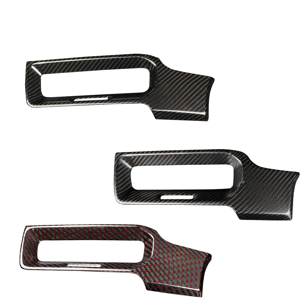Carbon Fiber Dashboard Air Vent Wind Outlet Panel Cover for 11th Gen Civic Type R FL5 Typer Car Pilot Air Vent Outlet Cover Headlight Power Switch Panel Cover (Bright Black)