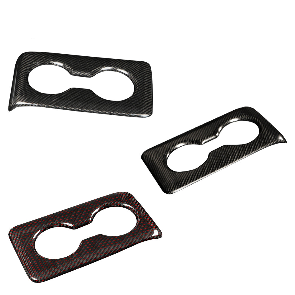 Carbon Fiber Rear Seat Water Cup Slot Decorative Cover Fit for 11th Gen Type r FL5 Typer Back Seat Cup Holder Panel Cover Rear Row Water Cup Holder Frame Cover Trim (Matte Black)