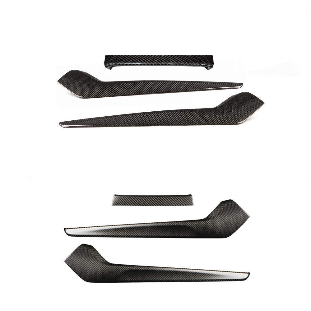 3Pcs Carbon Fiber Center Console Side Trim Cover Fit for 11th Gen Civic Hatchback Sedan Type r FL5 Typer Console Pillars Gear Shift Panel Side Strip Cover Interior Accessories (Matte Black)