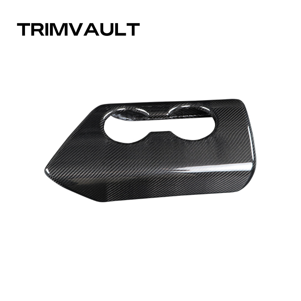 Real Carbon Fiber Central Control Armrest Box Cover Stickers for Toyota GR Supra A90 Central Control Armrest Box Storage Cover Car Interior Accessories (Style-1 for Left Drive)