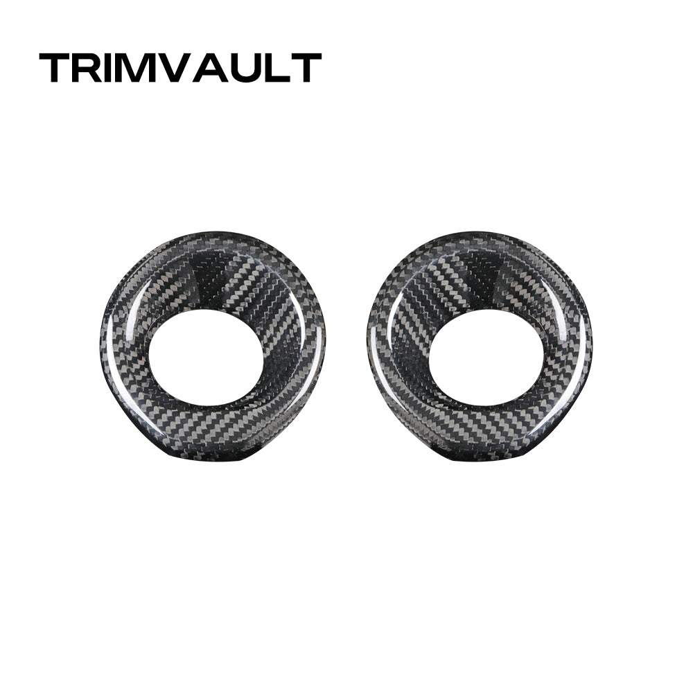 2pcs Dry Carbon Fiber Car Door Audio Speaker Cover Trim Fit For GR Supra MK5 A90