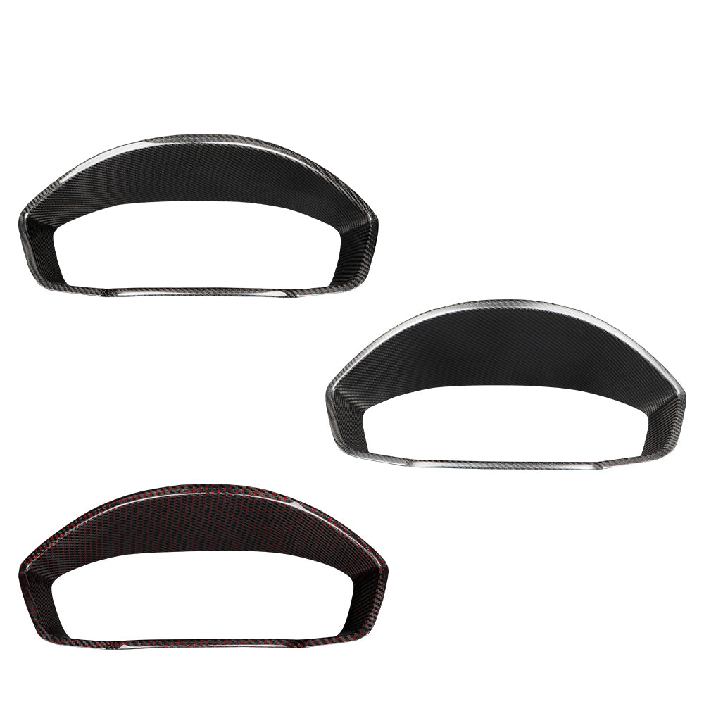 Real Carbon Fiber Dashboard Fuel Gauge Tachometer Trim Cover Fit for 11th Gen Civic Type r FL5 LHD Typer Center Console Dashboard Instrument Control Panel Cover (Matte Black)