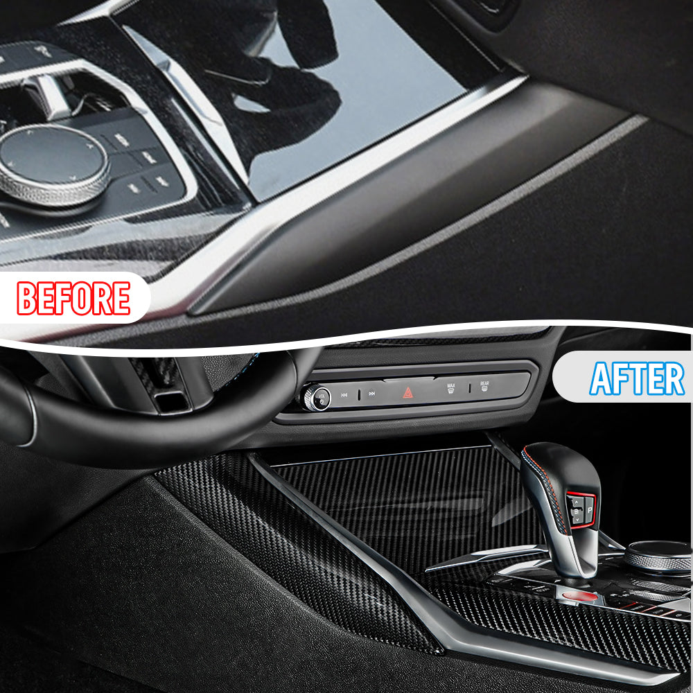 2pcs Real Carbon Fiber Center Control Side Trim Cover Fit BMW M2 G87 2023-2024